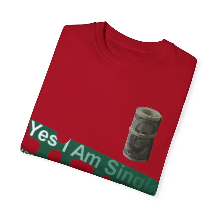 Funny Single & Money T-Shirt – Unisex Garment-Dyed Tee for Casual Vibes - 509FAVORITE
