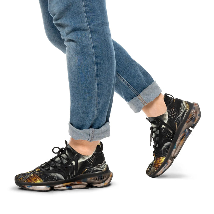 Stylish Men's Mesh Sneakers with Gold Lion Design - Fashionable Athletic Shoes for Everyday Wear - 509FAVORITE