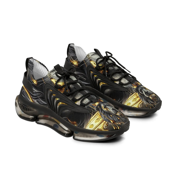 Stylish Men's Mesh Sneakers with Gold Lion Design - Fashionable Athletic Shoes for Everyday Wear - 509FAVORITE