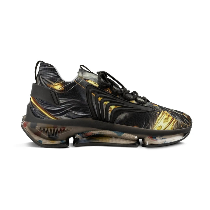 Stylish Men's Mesh Sneakers with Gold Lion Design - Fashionable Athletic Shoes for Everyday Wear - 509FAVORITE