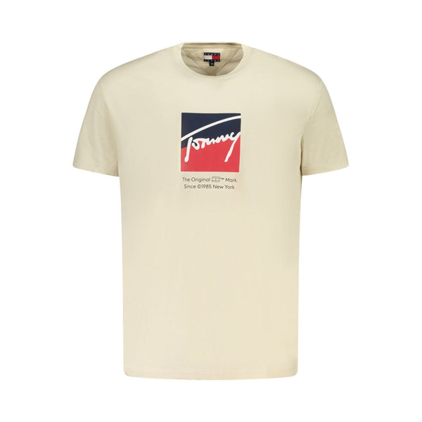 Beige Cotton Men T-Shirt - 509FAVORITE