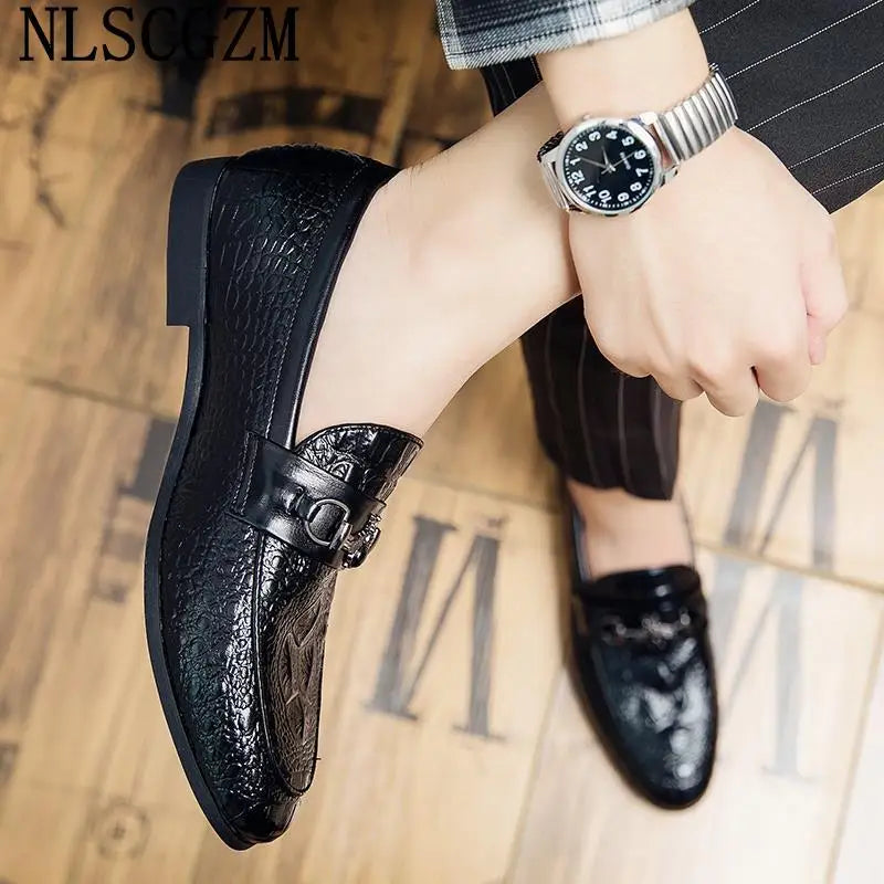 Elegant Shoes for Men Office 2024 Coiffeur Men Dress Shoes Italian Loafers Crocodile Shoes Man Zapatos De Hombre De Vestir обувь