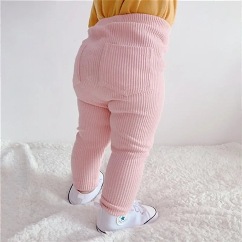 Baby Girls Leggings Cotton Big PP Pants Spring Autumn Kids Girls Pants Fashion Solid Long Trousers Children's Pants 1-6Years Old