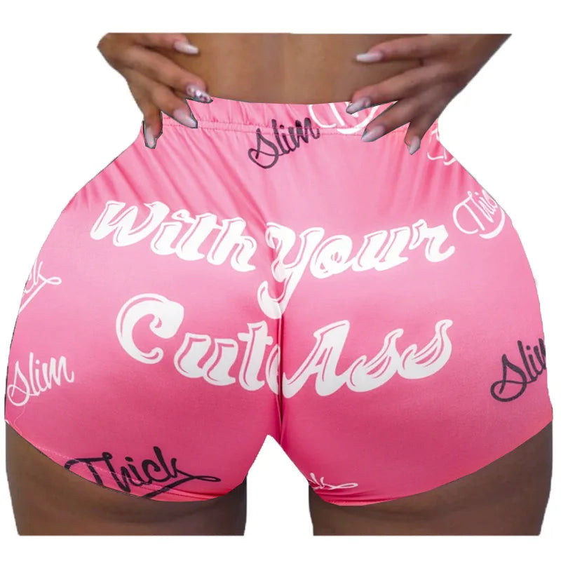 Cheap Women's Booty Shorts Anime Graphic Summer Beach Women Clothing High Waisted Sweat Shorts Plus Size Workout Shorts