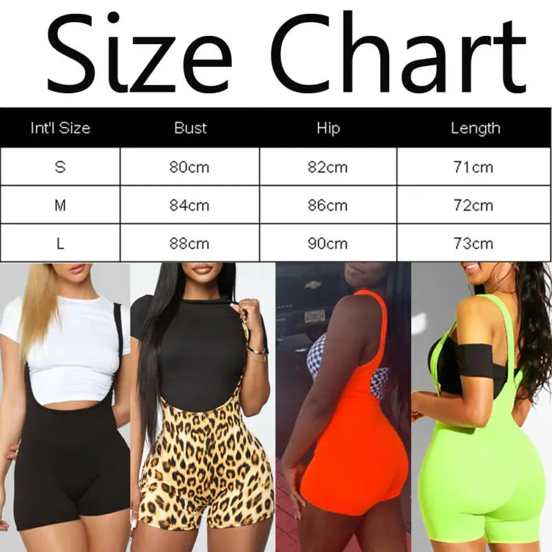 New Fashion Womens Spandex Bib Shorts 2021 Summer Casual Solid Color High Waist Rompers Trousers