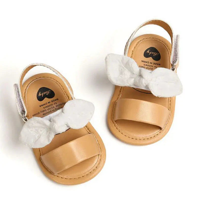 0-18M Fashion Newborn Baby Girls Sandals Princess Shoes Infant Bowknot Toddler Summer Sandals PU Non-slip Shoes