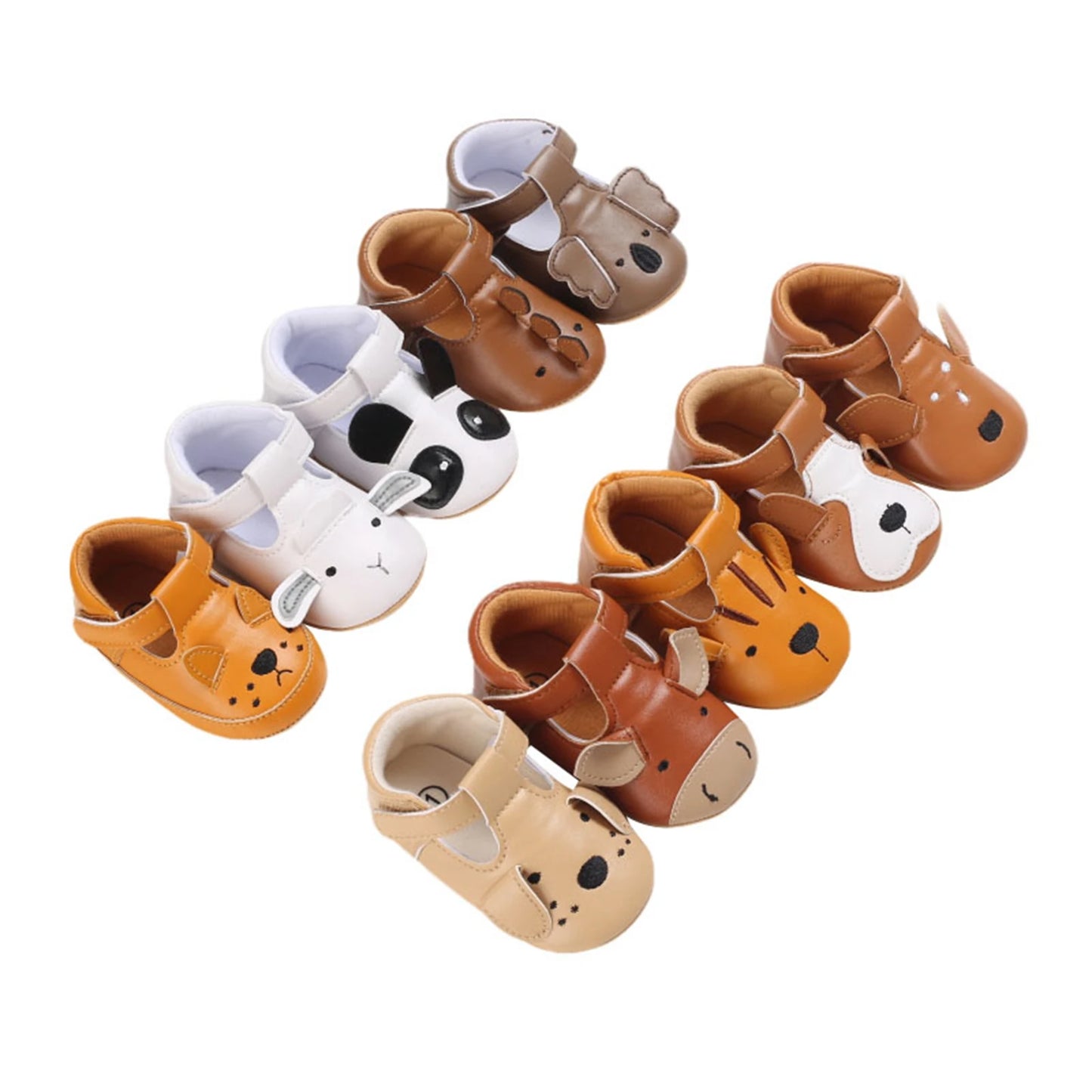 Cute Fashion Infant Baby Boys Girls Leather Shoes Non-Slip Soft Sole T-Strap Crib Shoes Infant Moccasins