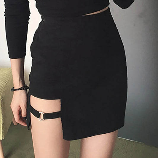 2020 Korean Style Black Hip Skirts Irregular Micro Mini Skirt Mini Skirt Summer Fashion Saia High Waist Faldas Mujer