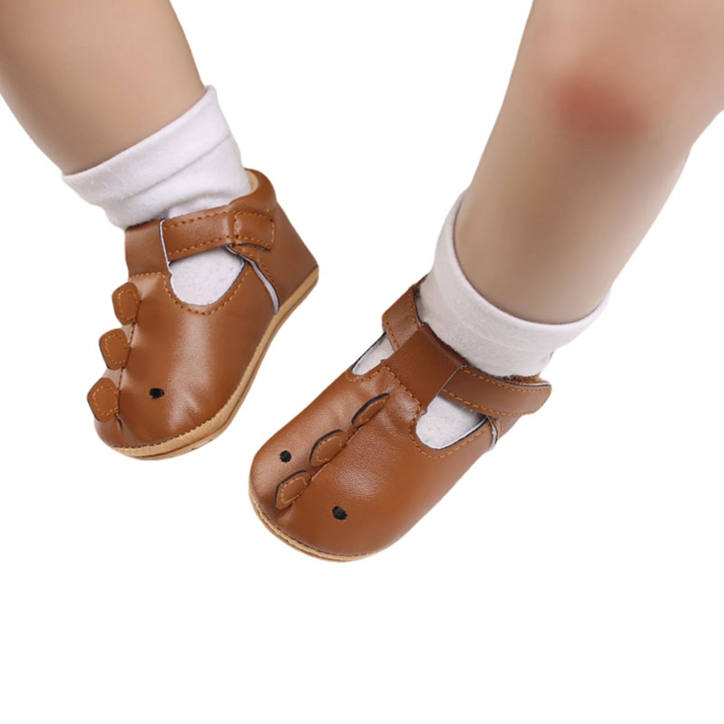 Cute Fashion Infant Baby Boys Girls Leather Shoes Non-Slip Soft Sole T-Strap Crib Shoes Infant Moccasins