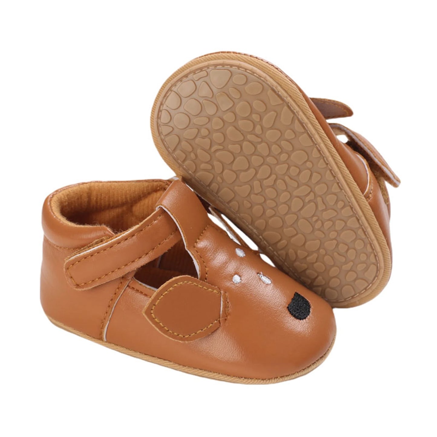 Cute Fashion Infant Baby Boys Girls Leather Shoes Non-Slip Soft Sole T-Strap Crib Shoes Infant Moccasins