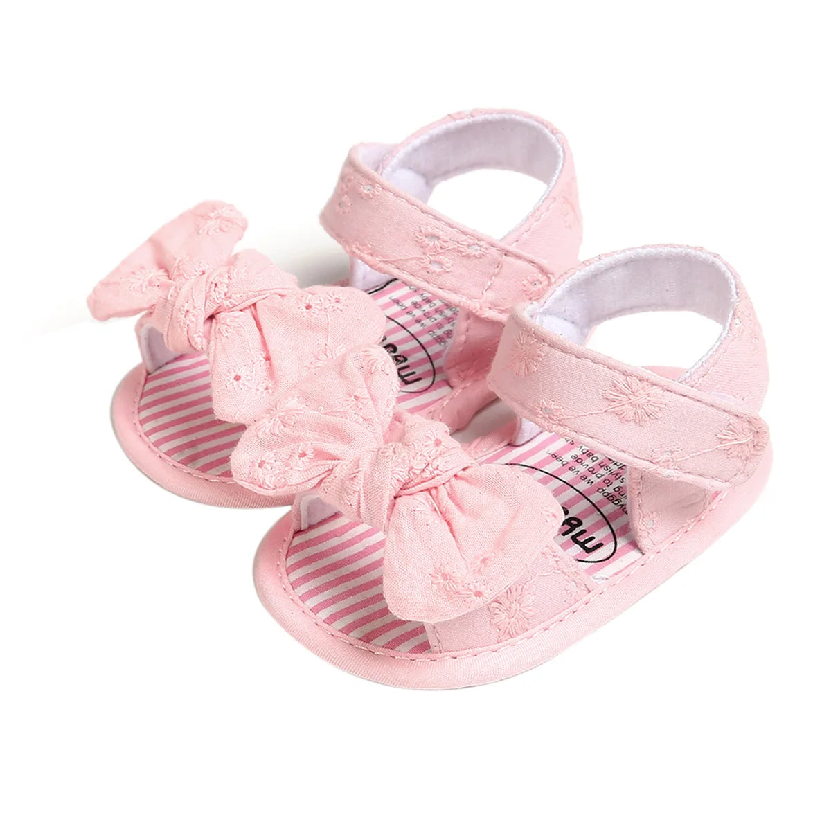 Toddlers Girls Summer Open Toe Non-Slip Soft Sole Flat Princess Sandals with Bowknot 0-18M