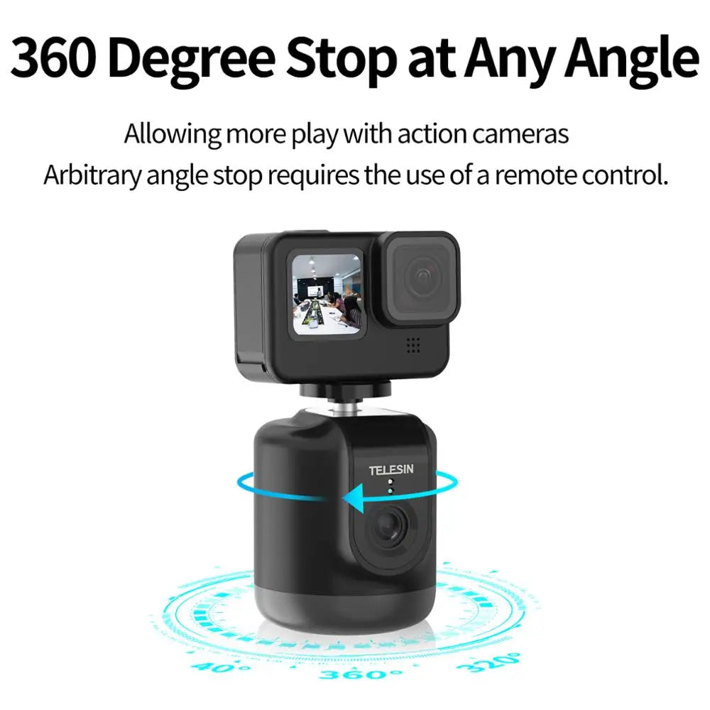 TELESIN AI Smart Shooting Gimbal Selfie 360° Rotation Auto Face Tracking Holder Camera Phone Vlog For GoPro 10 DJI Osmo Action