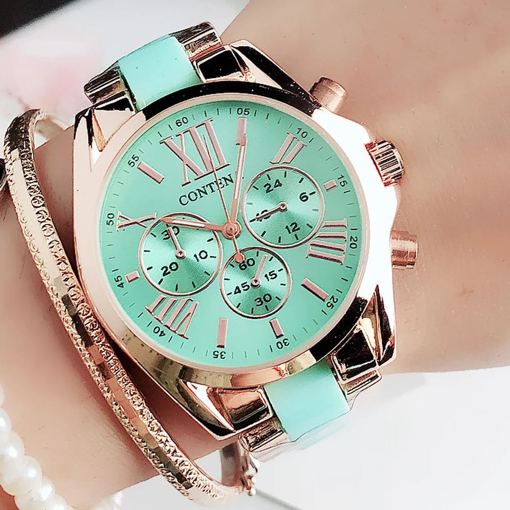 New Watch Womens Stainless Steel Ceramic Wristwatches Ladies Quartz Watches Top Brand Luxury Women's Dress Watches Woman Waches