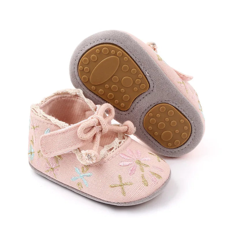 New Lovely Flower Baby Shoes Infants Girls Soft Sole First Walkers Anti-slip Newborn Girls Princess Shoes