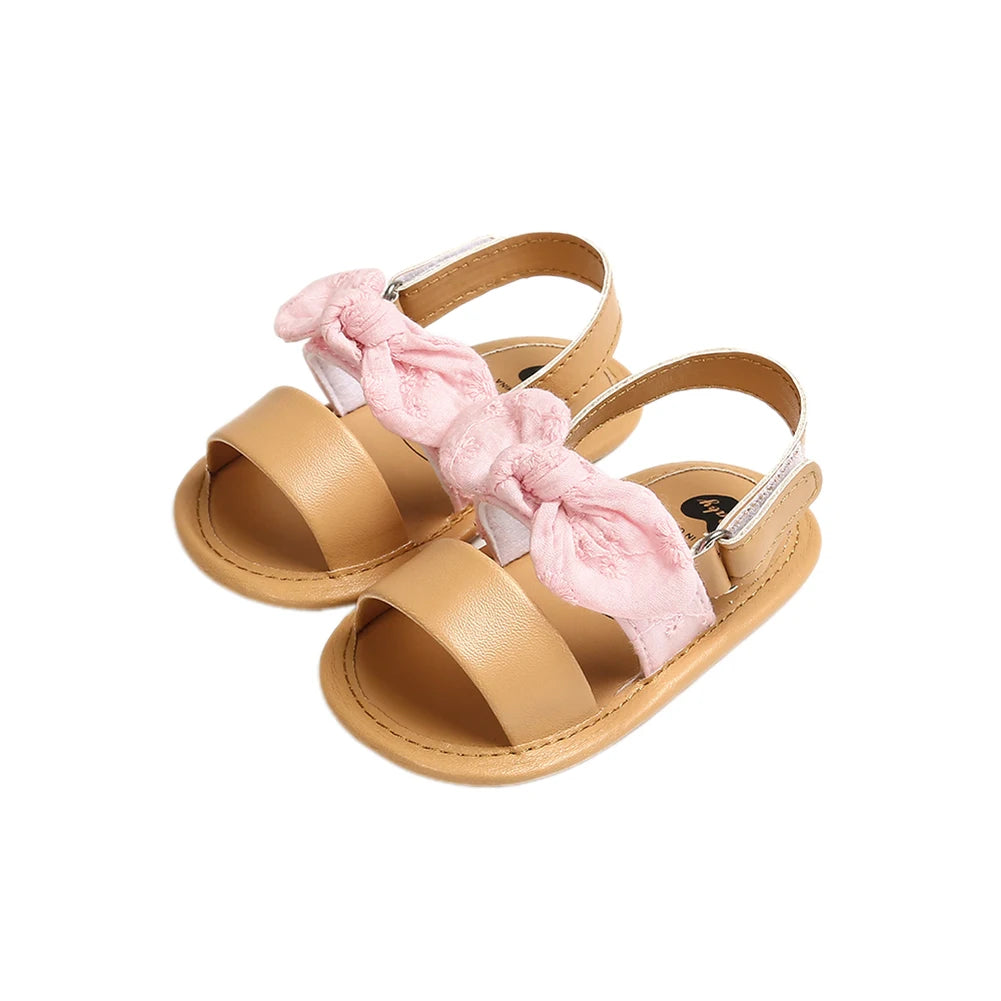 Summer Newborn Baby Kids Girl Summer Casual Cute Bowknot Shoes Anti-Slip Soft Sole Sandals