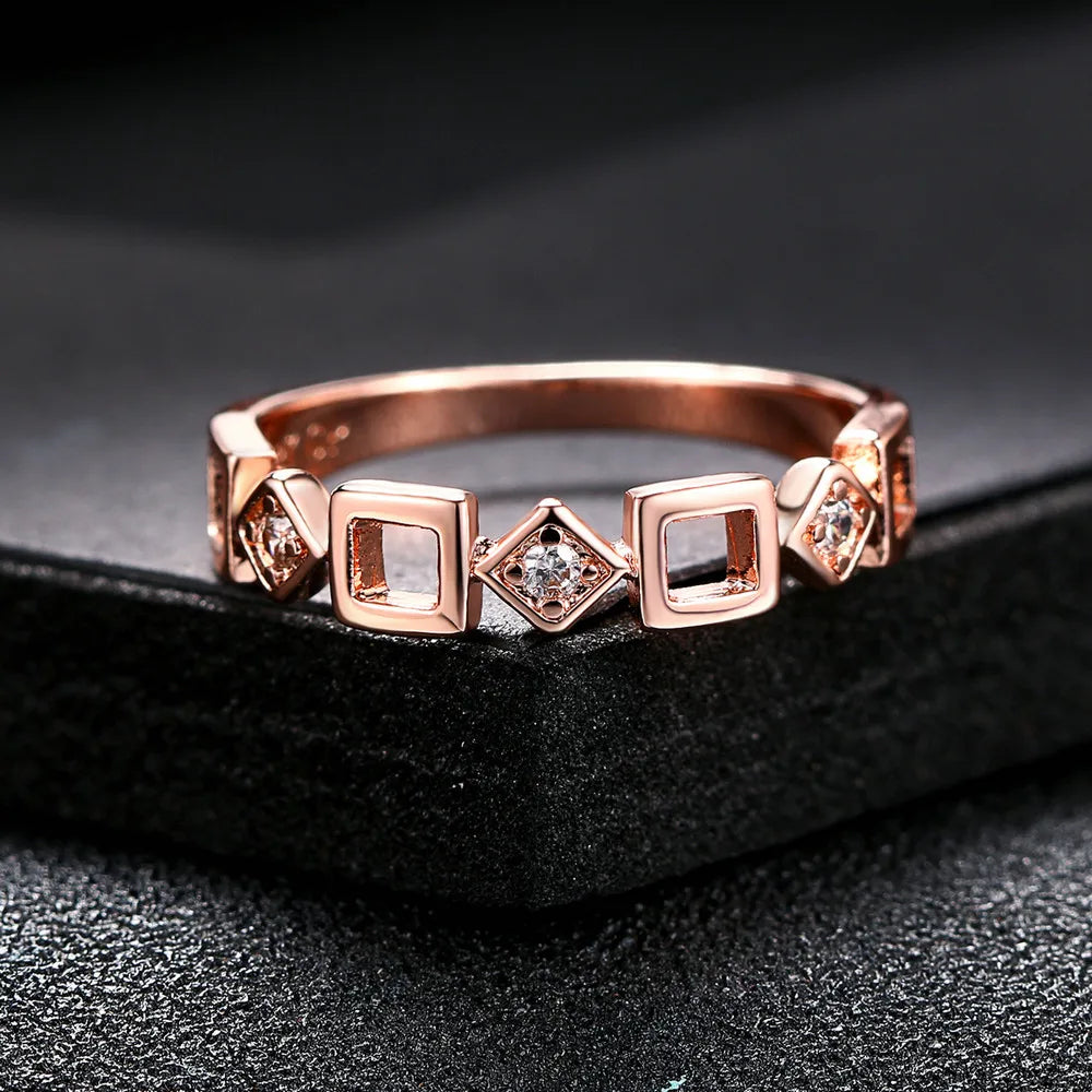 Top Quality ZYR197 Concise Crystal Ring Rose Gold Color Austrian Crystals Full Sizes