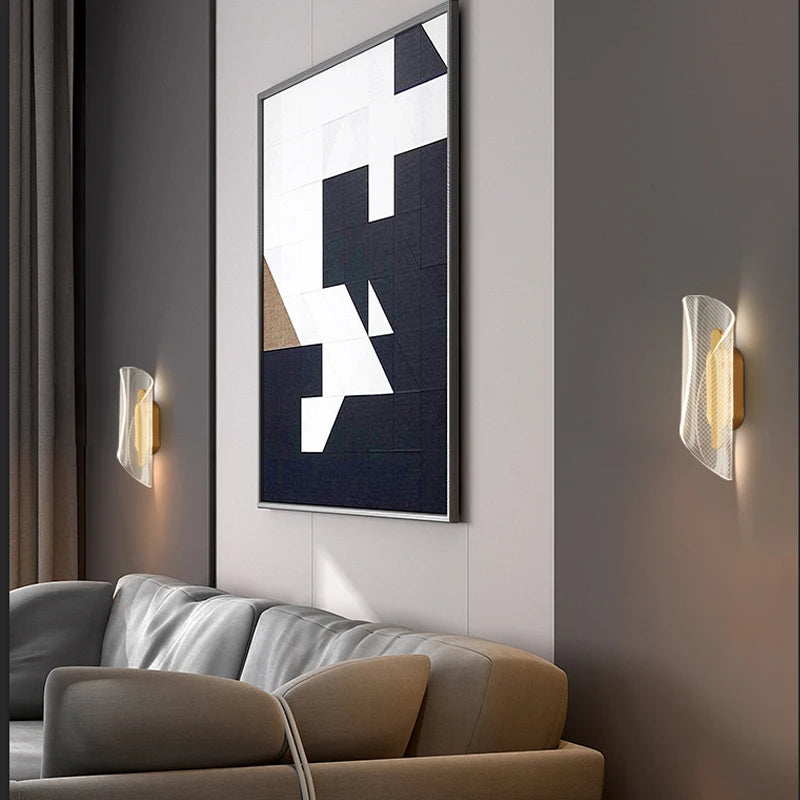 Creative Acrylic Wall Sconce For Bedroom Modern Gold Home Decor Lamp Living Room Luxury 2021 New Design Led Indoor Light Fixture