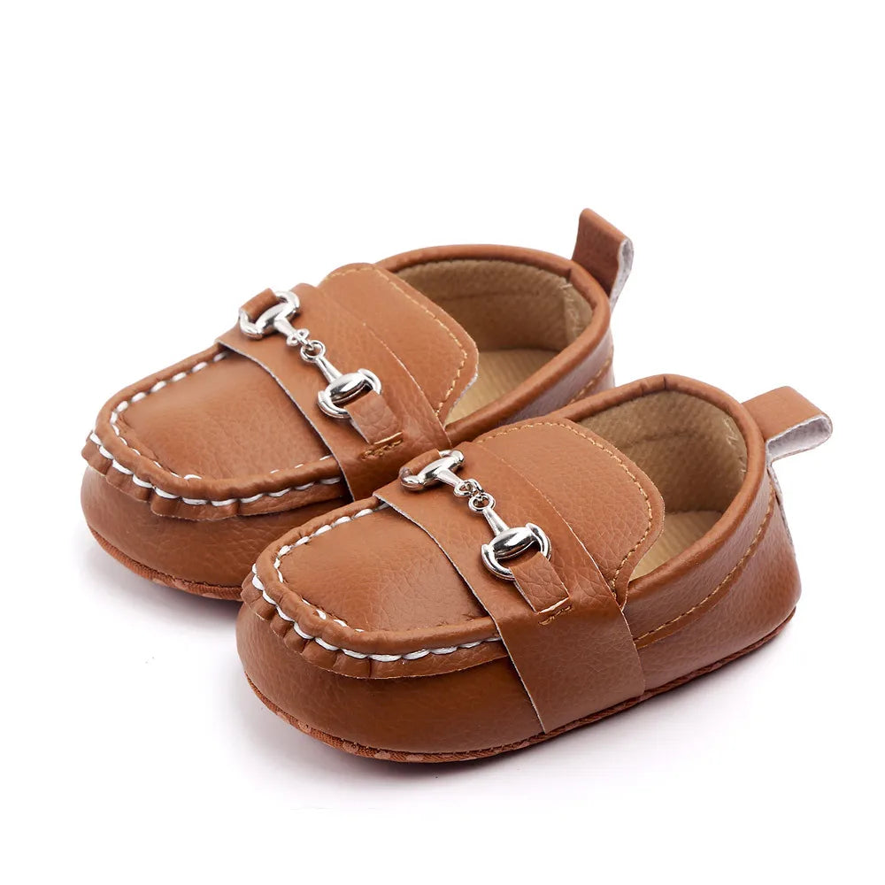 Baby Boy Shoes for 0-18 Months Newborn Baby Casual Shoes Toddler Infant Loafers Shoes Cotton Soft Sole Baby Moccasins with Chain