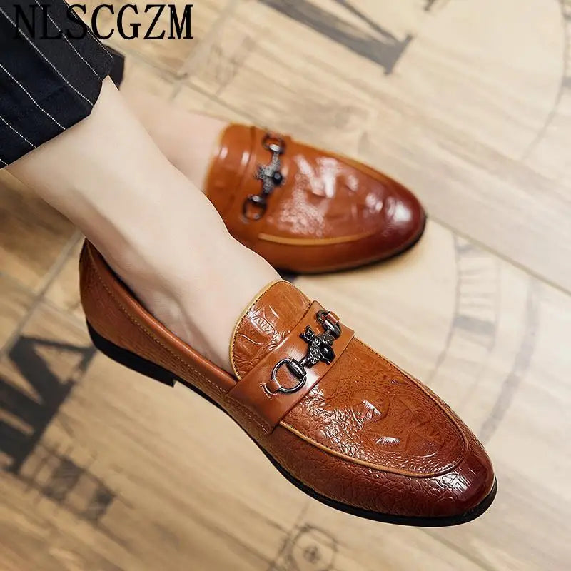 Elegant Shoes for Men Office 2024 Coiffeur Men Dress Shoes Italian Loafers Crocodile Shoes Man Zapatos De Hombre De Vestir обувь