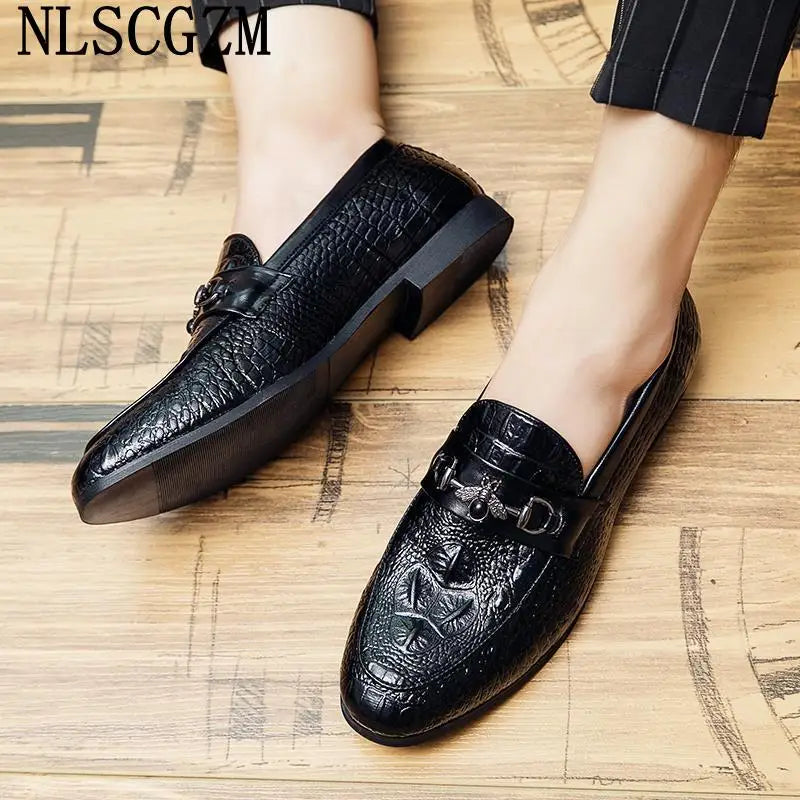 Elegant Shoes for Men Office 2024 Coiffeur Men Dress Shoes Italian Loafers Crocodile Shoes Man Zapatos De Hombre De Vestir обувь