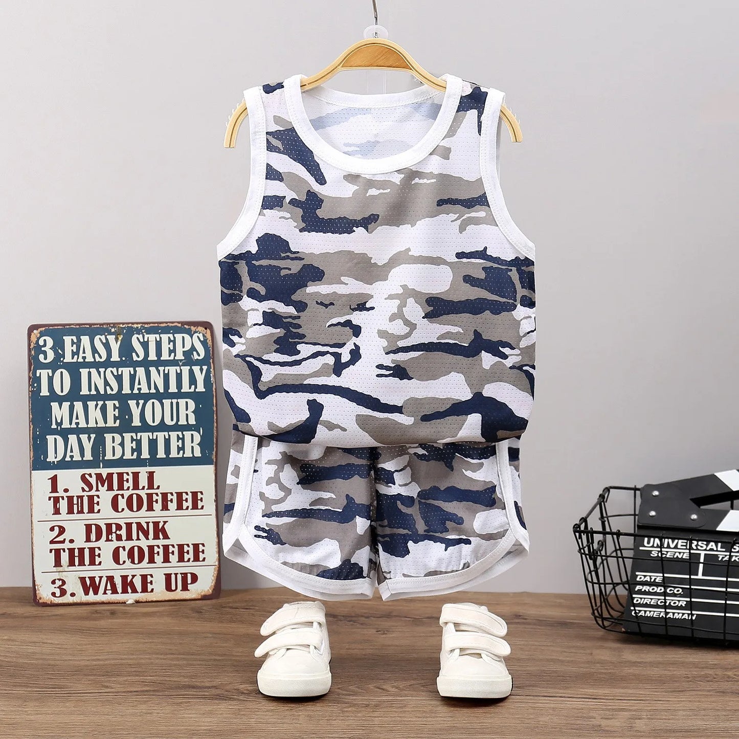 Summer New Boys Baby Sports Infant Clothing Set Kids Cotton Tracksuit Vest Shorts 2pcs Toddler Boy Sleeveless Clothes Suit