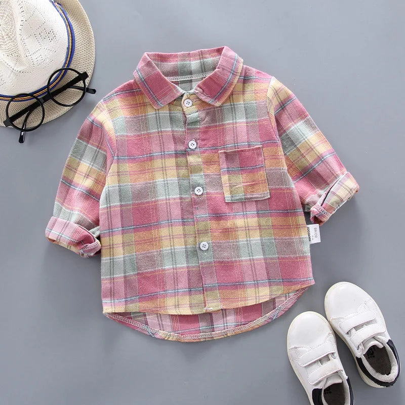 IENENS Boy Long Sleeves Shirts Baby Boys Striped Shirt Kids Tops Tees Shirts Spring Child Casual Thin Blouse