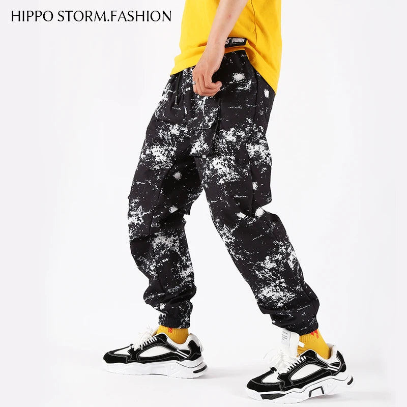 New Men's Fashion Casual Pants Overalls Joggers Men Retro Multi-pocket Hip-hop Sweatpants Elastic Waist Loose Sports Trousers