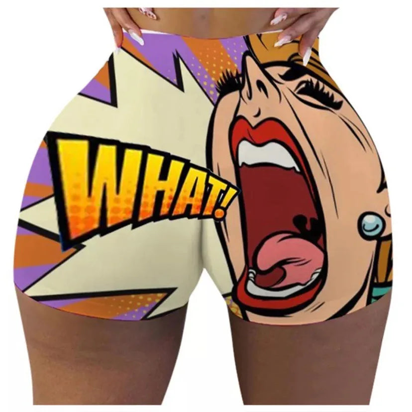 Cheap Women's Booty Shorts Anime Graphic Summer Beach Women Clothing High Waisted Sweat Shorts Plus Size Workout Shorts