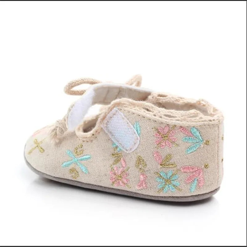 New Lovely Flower Baby Shoes Infants Girls Soft Sole First Walkers Anti-slip Newborn Girls Princess Shoes