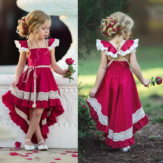 2019 Summer Girls Dresses Sleeveless Lace Princess Dress Birthday Evening Party Tutu Dresses Little Baby Girl Clothes 1-5T