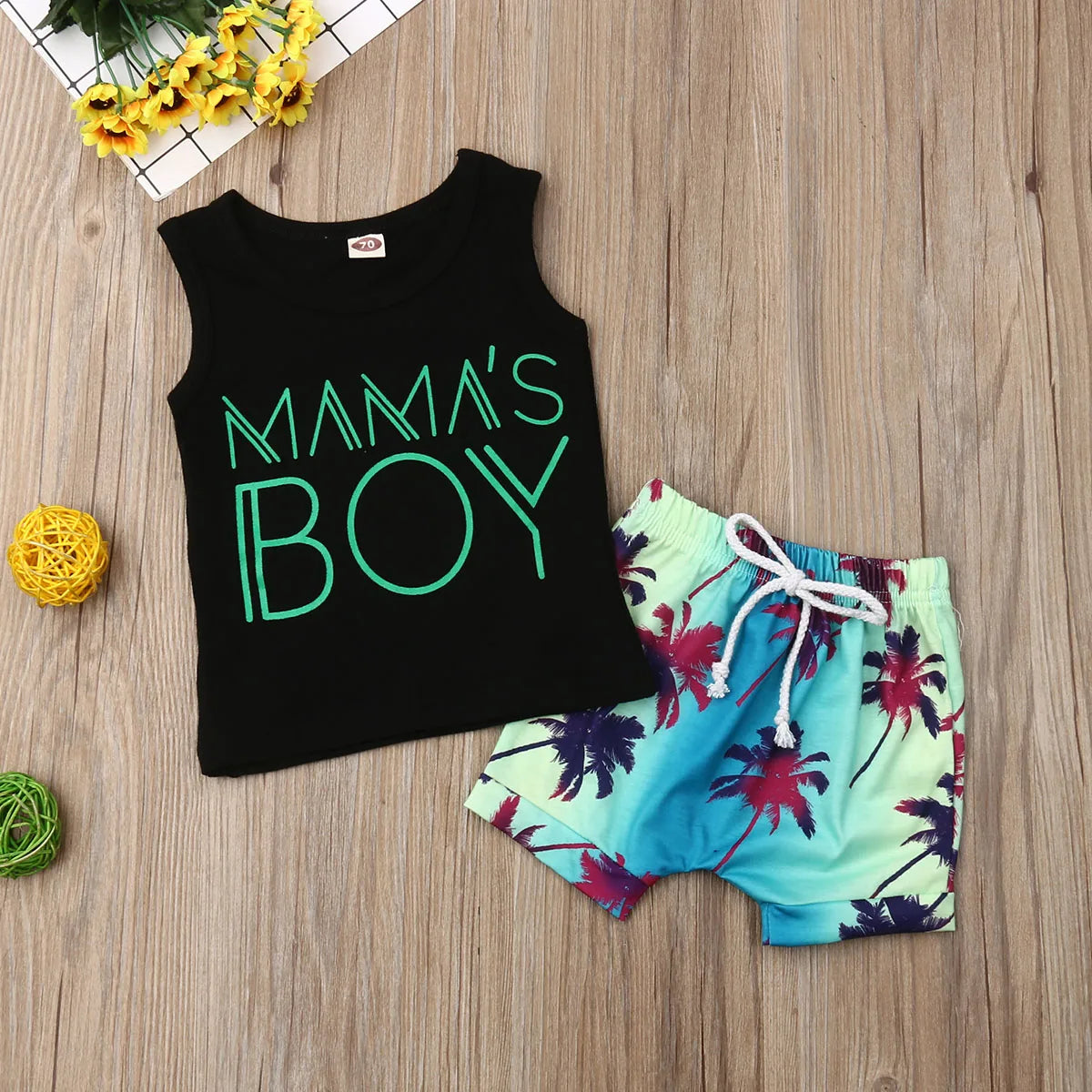 2Pcs Baby Summer Clothing Newborn Infant Baby Boy Casual Clothes Sets Letter Vest Tops Shorts Summer Outfits Beach Suit