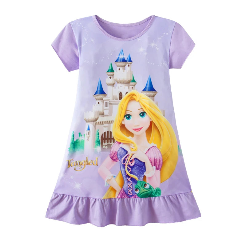 2024 New Children Rapunzel Mermaid ELSA pajamas Dresses Girls Baby Pajamas Cotton Princess Nightgown Home clothes Girl Sleepwear