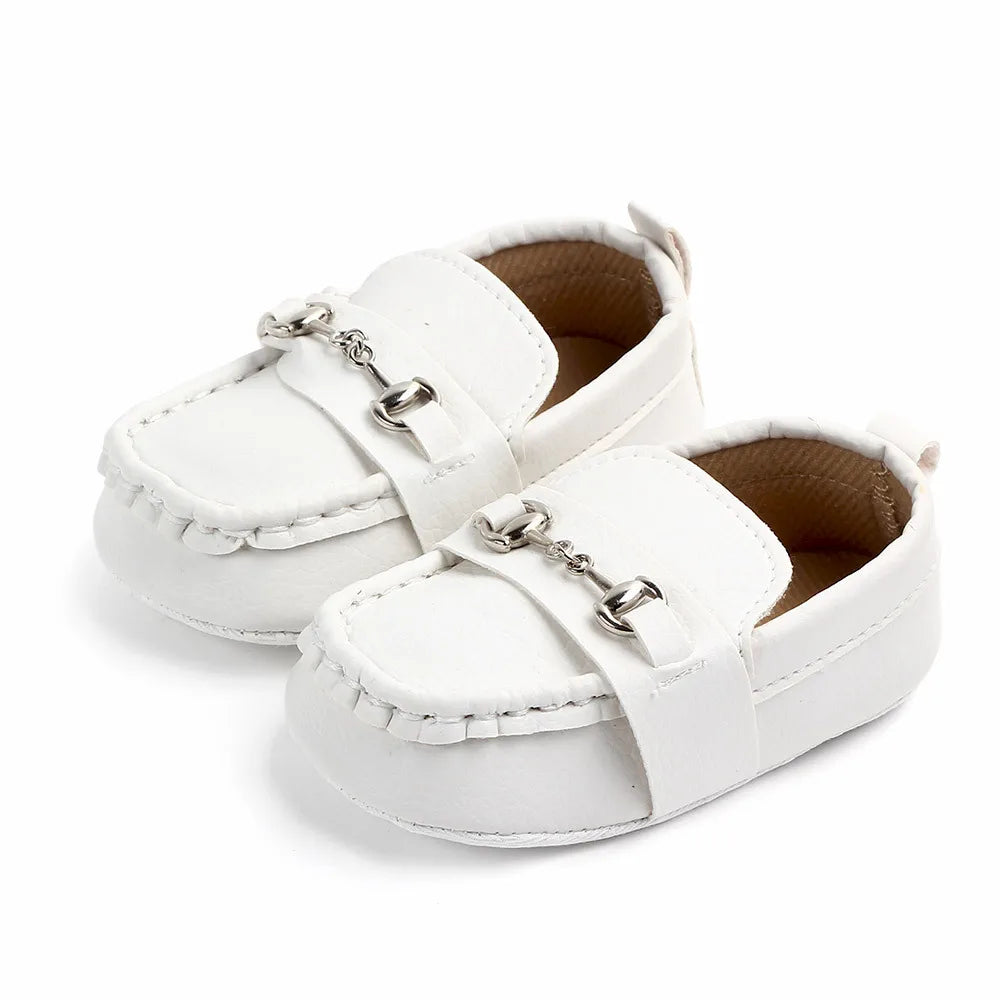 Baby Boy Shoes for 0-18 Months Newborn Baby Casual Shoes Toddler Infant Loafers Shoes Cotton Soft Sole Baby Moccasins with Chain