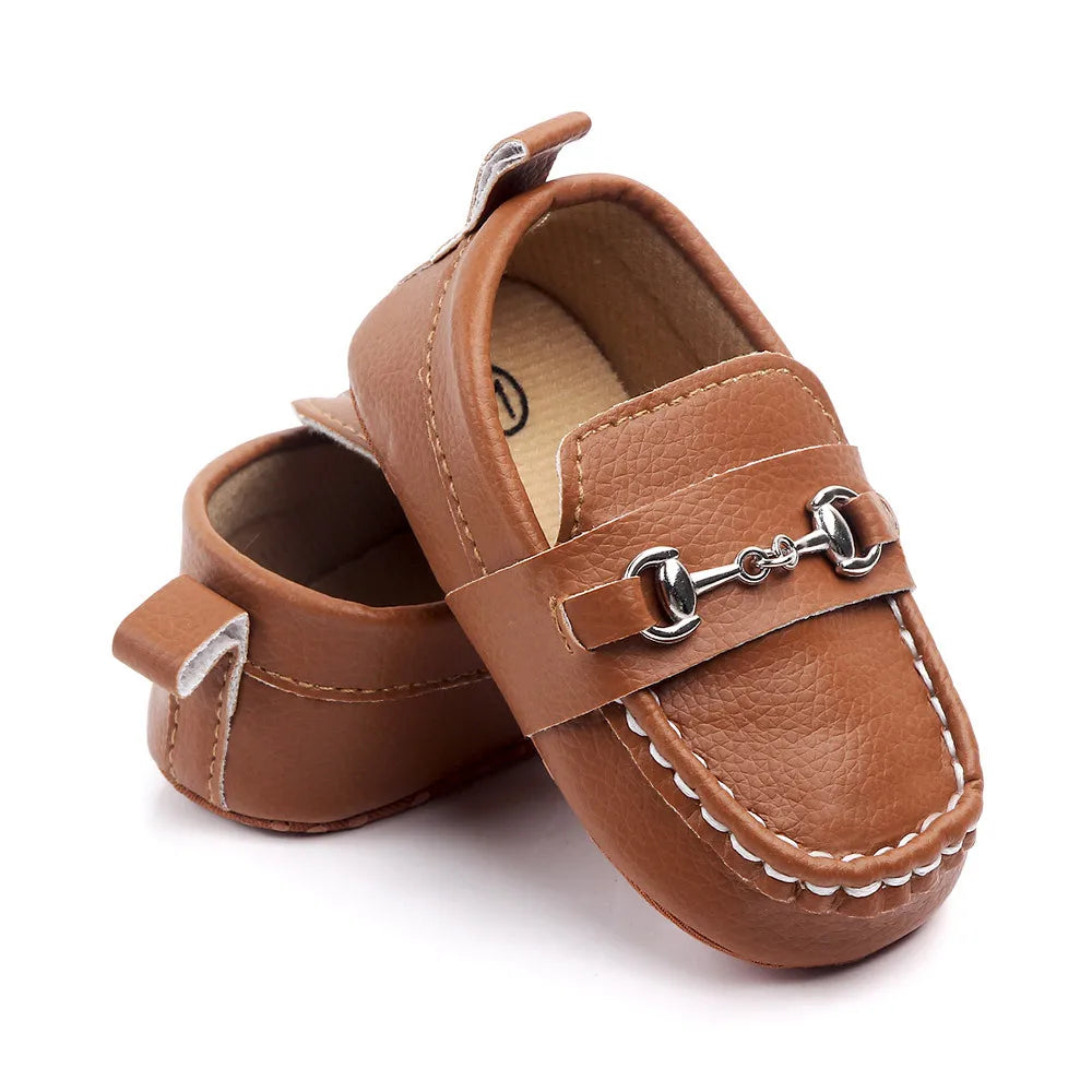 Baby Boy Shoes for 0-18 Months Newborn Baby Casual Shoes Toddler Infant Loafers Shoes Cotton Soft Sole Baby Moccasins with Chain