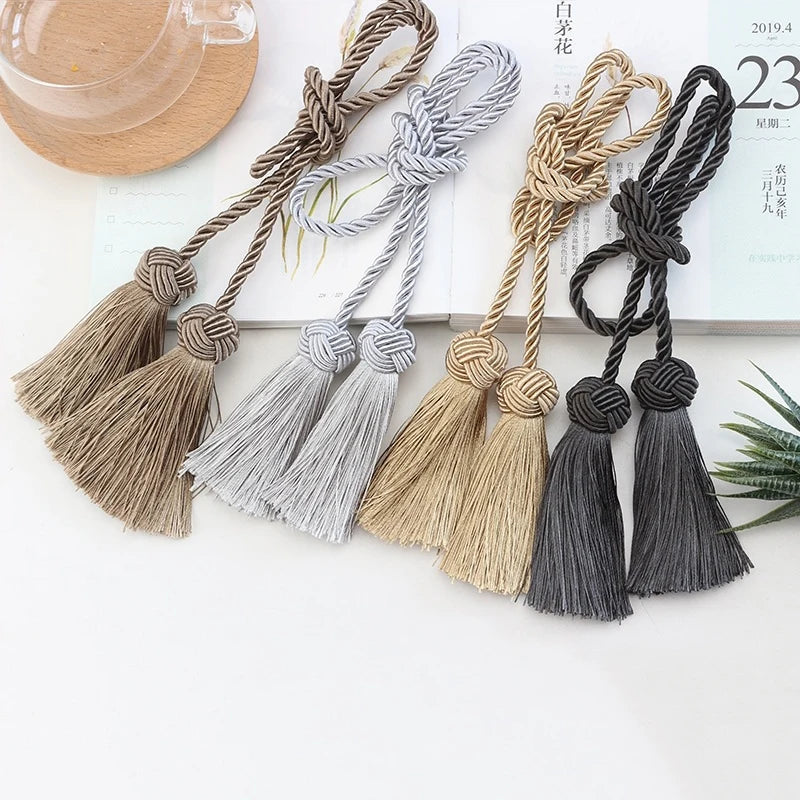 1Pc Tassel Curtain Tieback Gold Tiebacks for Curtains Rope Holder Accessories Polyester Curtain Cord Blackout