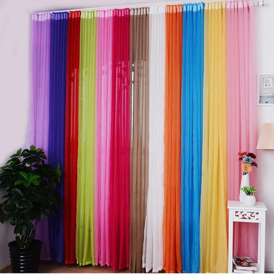 100*200/270cm Window Curtain Voile Fabric Transparent Sheer Living Room Tulle Decoration Party Snow 5zMM267/268