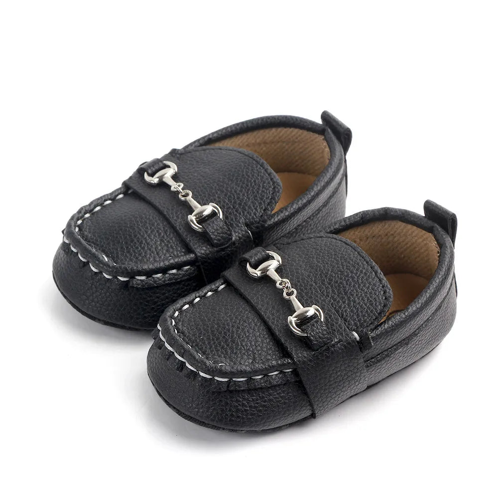 Baby Boy Shoes for 0-18 Months Newborn Baby Casual Shoes Toddler Infant Loafers Shoes Cotton Soft Sole Baby Moccasins with Chain