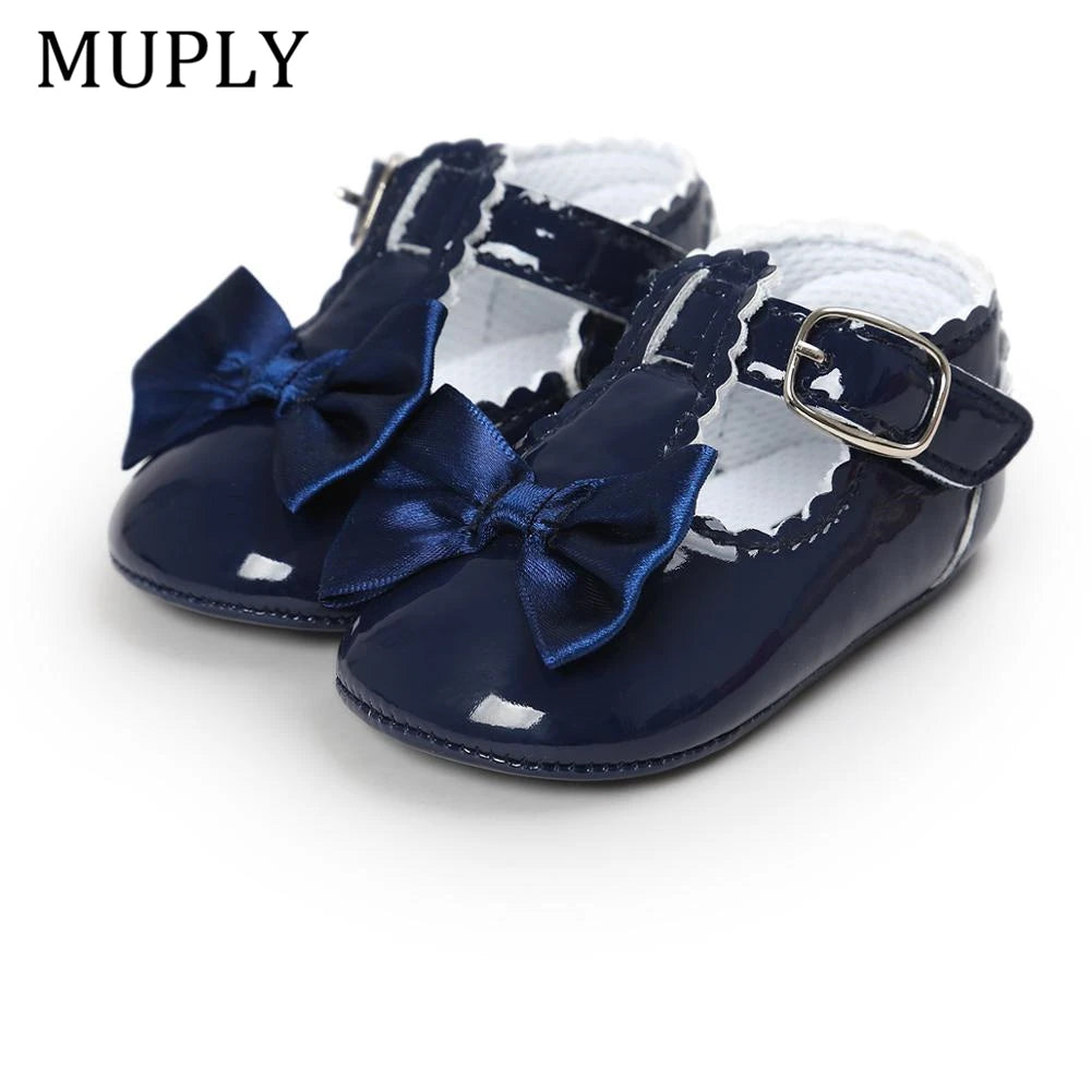 Newborn Baby Girls Shoes PU leather Buckle First Walkers Big Bow Summer Princess Shoes Party Wedding Baby Girl Shoes