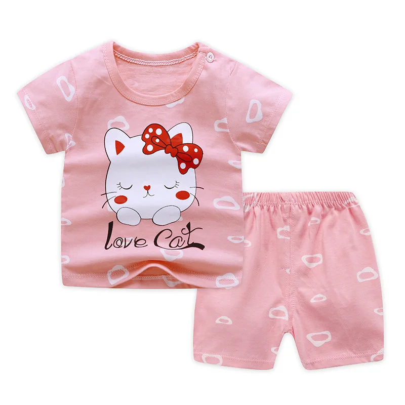 2020 Baby Girl Clothes New Style Newborn Girl Infant Summer Children Clothing Suit Baby 0-6 Outfit Toddler Kids Pajamas