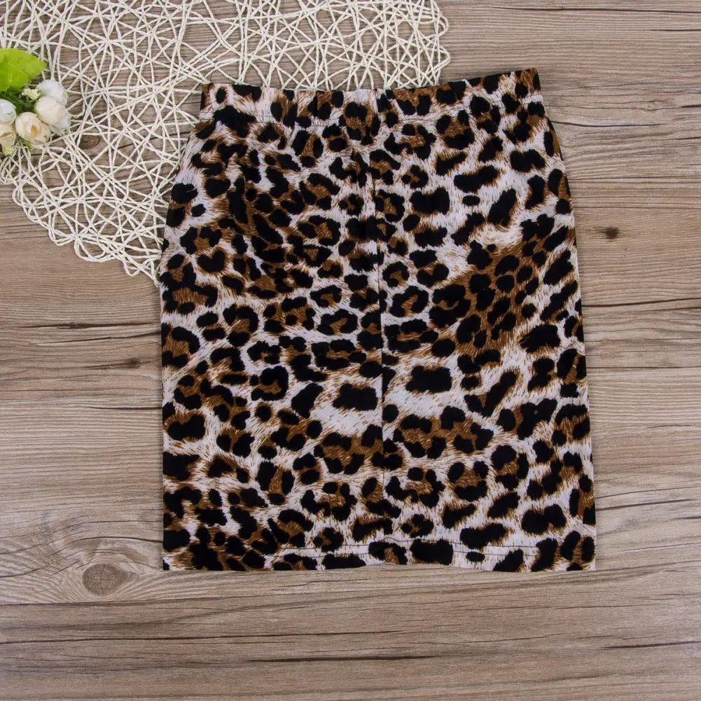 2019 Sexy Women Fashion Leopard Print Sexy Mini Skirt Pleated Seamless Stretch Tight Business Slim Pencil Mini Skirts