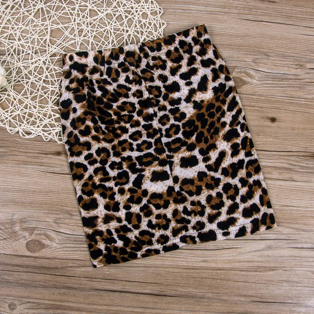 2019 Sexy Women Fashion Leopard Print Sexy Mini Skirt Pleated Seamless Stretch Tight Business Slim Pencil Mini Skirts