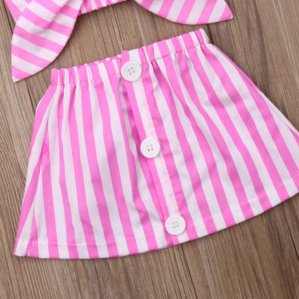 0-3Y New Summer Newborn Baby Girl Cute Pink Clothes 2PCS Cotton Sleeveless Stripe Tops+Tutu Skirt Summer Outfits