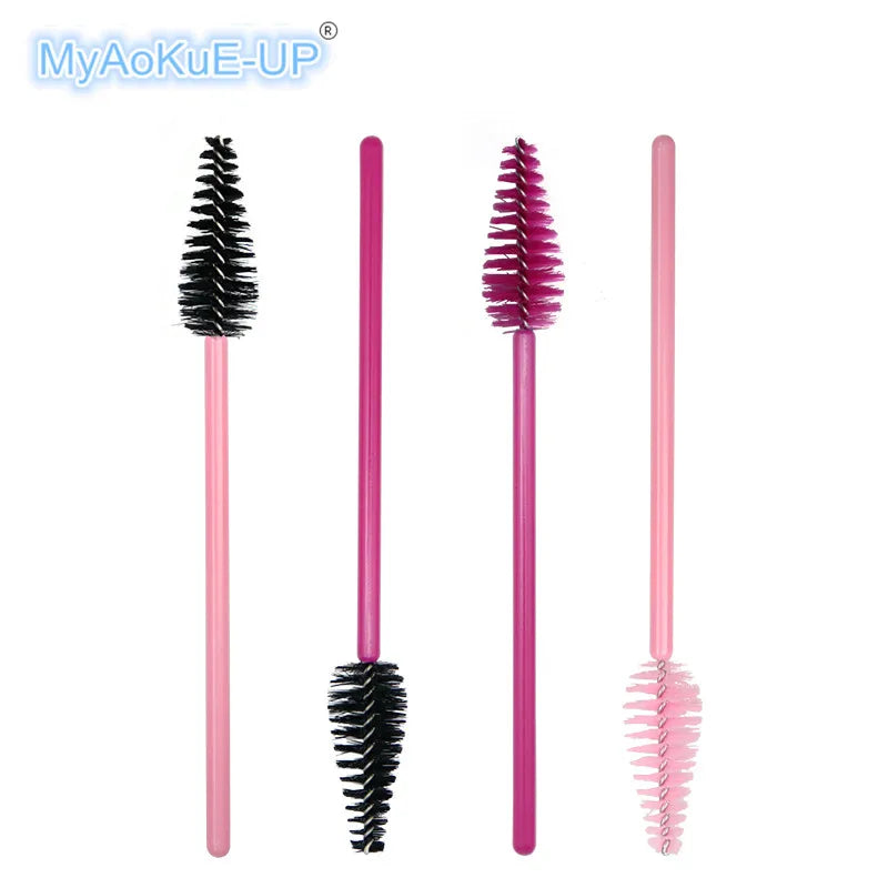 200 Pcs Wholesale Water Drop Shape Disposable Nylon Mascara Wands 4 Mix Color Lashes Makeup Brushes Eyelash Extension Tools