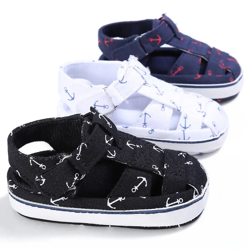 2024 Brand New Newborn Infant Baby Girls Boys Summer Casual Sandal Shoes 2 Style Cotton Print Cool Soft Baby Shoes 0-18M