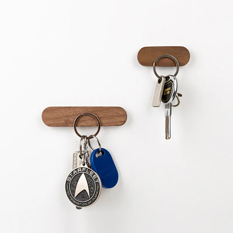 Wooden Key Holder Wall Key Storage Organizer Strong Magnetic Key Rack Hanger Key Ring Hooks Clerk Housekeeper on the Wall