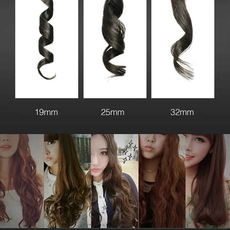 LCD  curlers conical curling iron single tube ceramic glaze pear flower cone electric hair curly hair