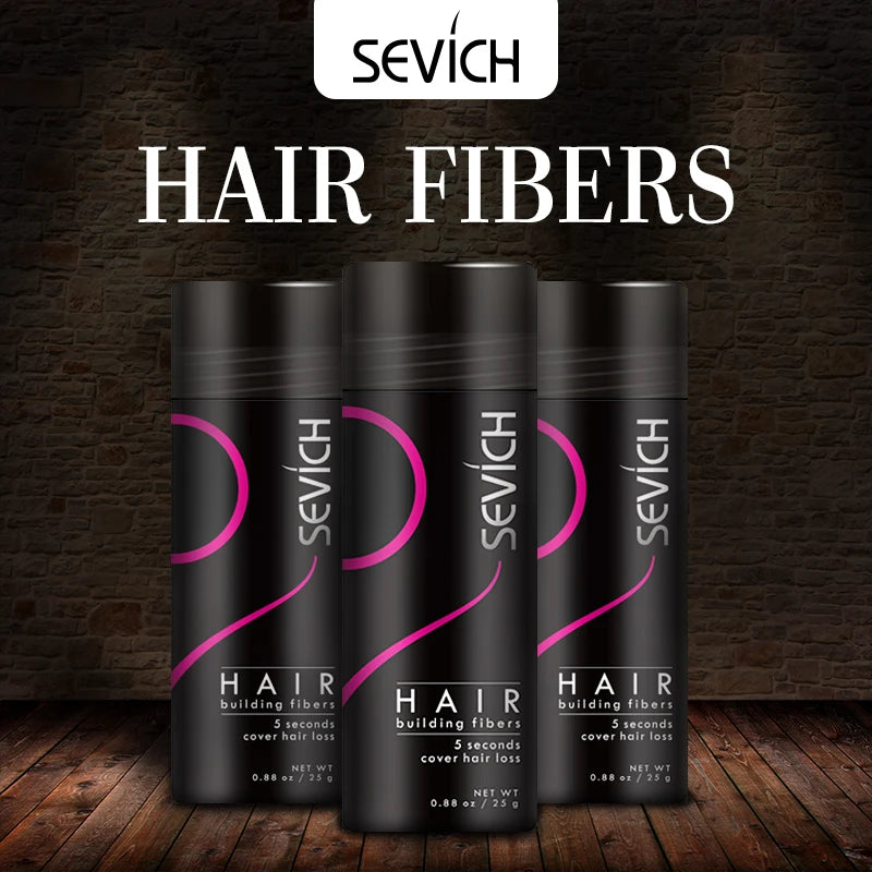 Hair Loss Styling Keratin Hair Fibers  Color Powders Hair Thickening Hair Building Fiber Powder Dye SEVICH25g OEM Private Label