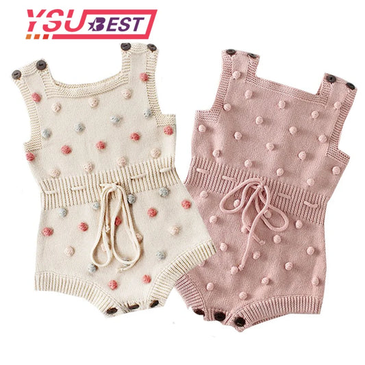 Baby Knitted Clothes Autumn Knit Baby Rompers Girl Pompom Baby Girl Romper Boys Jumpsuit Overall Newnborn Infant Baby Clothes