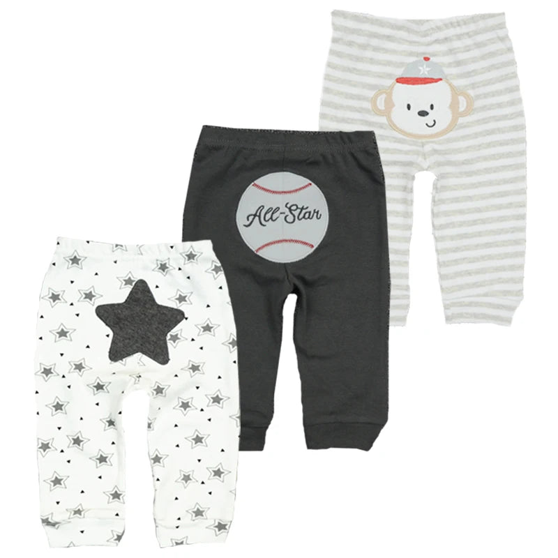 New 3pcs/lot 2022 cotton baby clothes harem toddler Pants baby girl trousers Mid Waist 3-24 months Newborn Unisex Baby Leggings