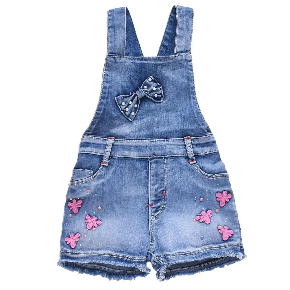 2-11T Summer Children Kids Little Girls Romper Shorts Denim Overalls Shortalls Jeans Cotton Denim Bib Shorts Rompers